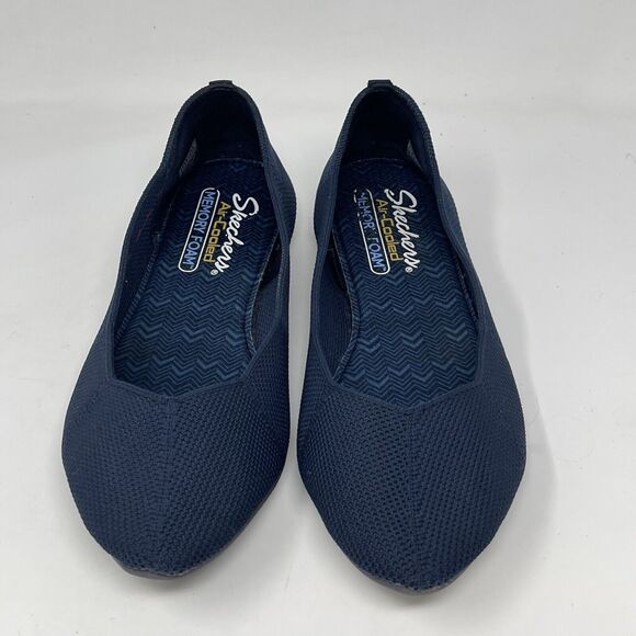Skechers Cleo Stretch Fit Shoes Womens 8.5 Blue Vegan Ballet Flats Casual Comfy - Picture 6 of 15